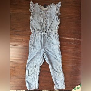 Denim ruffle jumpsuit Gap